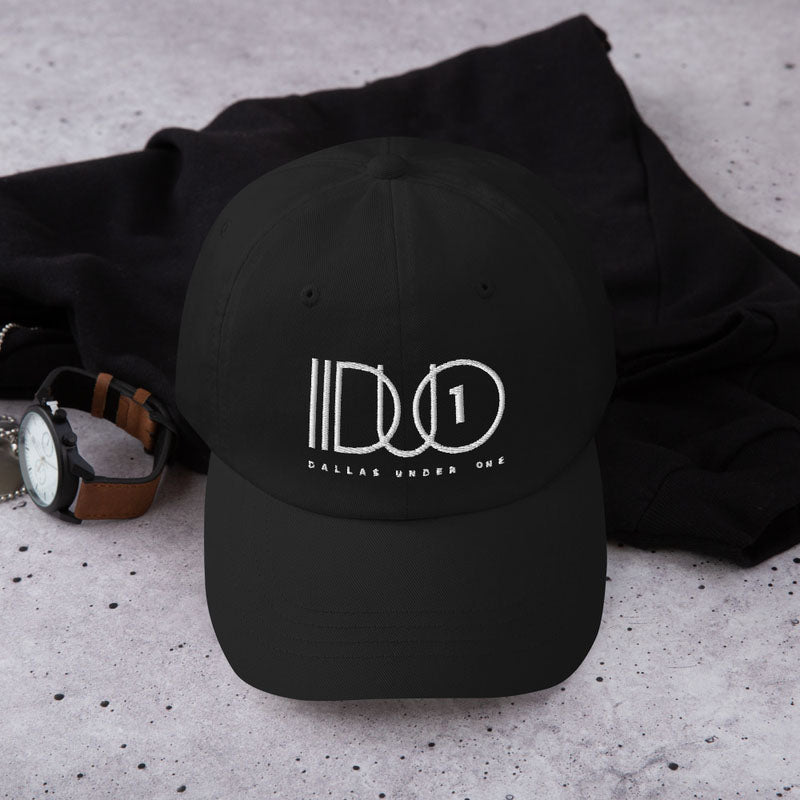 DUO-Black Classic Logo Embroidered Dad Hat